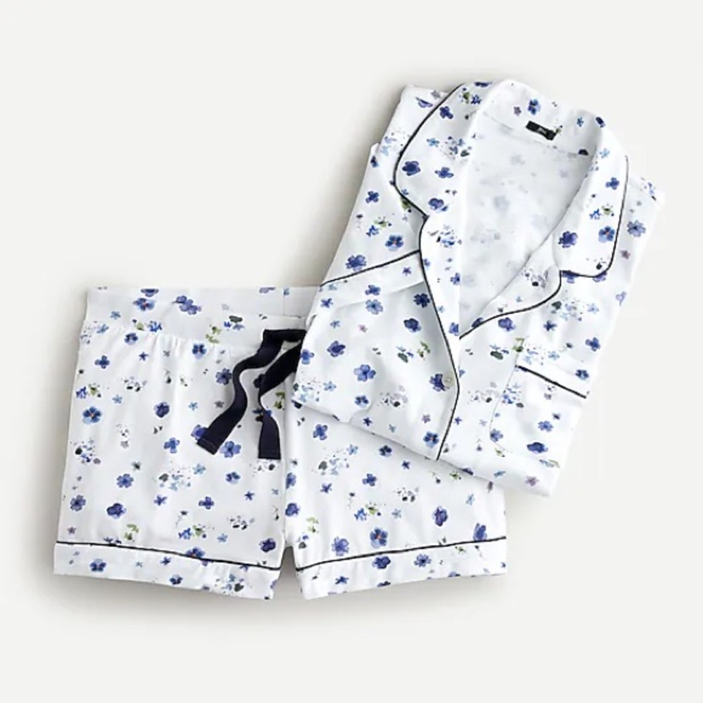 JCrew short-sleeve floral pajama short set NWT